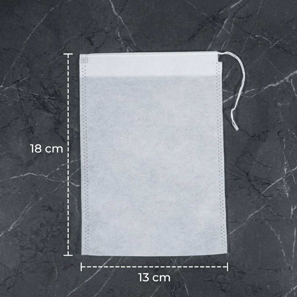 Gambar produk One Two Cups Kantong Teh Celup Kain Saringan Tea Bag Disposable 100PCS 13x18cm - M100 - 8