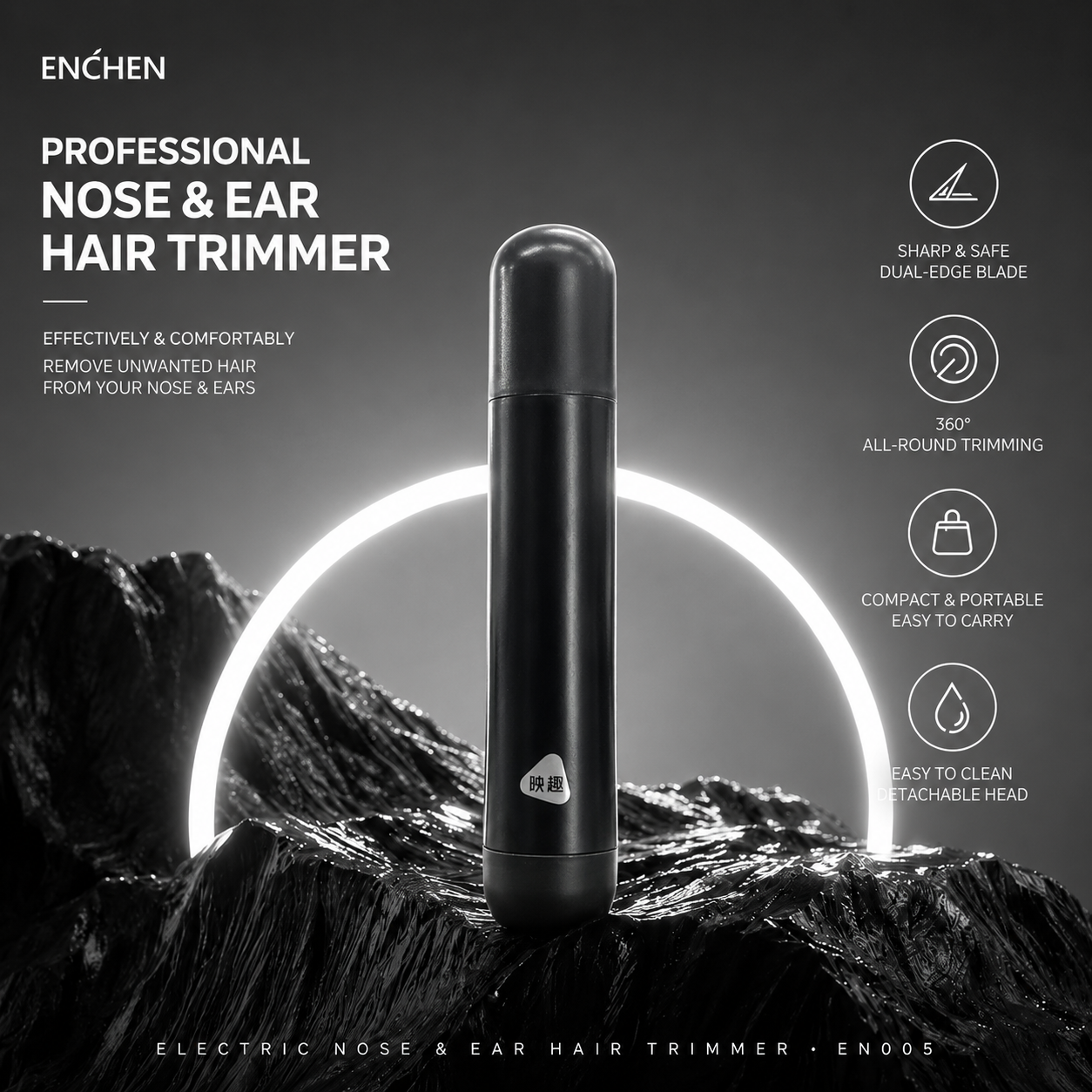 Gambar produk ENCHEN Alat Cukur Elektrik Bulu Hidung Telinga Trimmer Dual Edge Blade - EN005 N3 - Utama