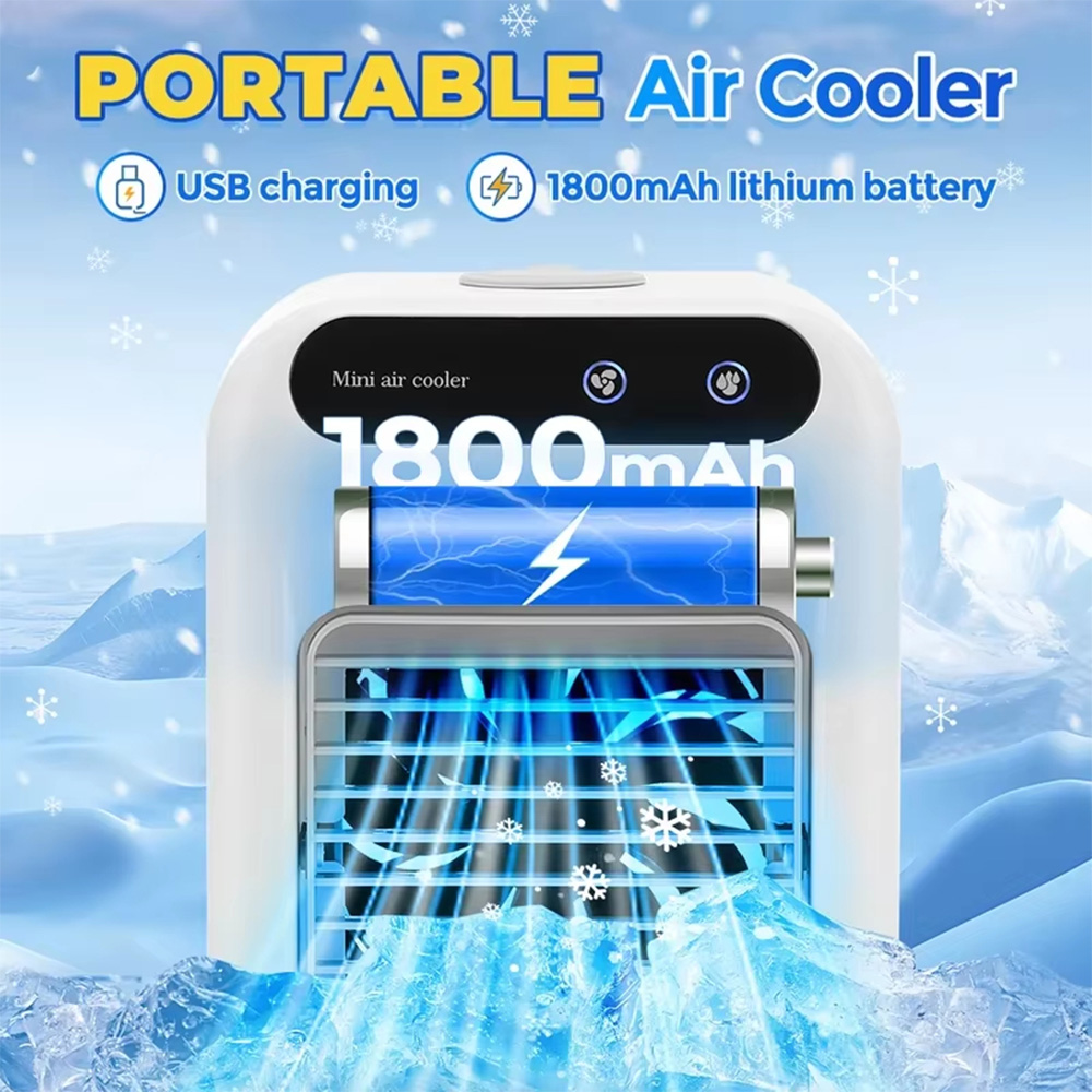Bnf Kipas Angin Cooler Mini Fan Air Humidifier 25W 1800mAh 500ml - L7 Gambar produk Bnf Kipas Angin Cooler Mini Fan Air Humidifier 25W 1800mAh 500ml - L7 - 3
