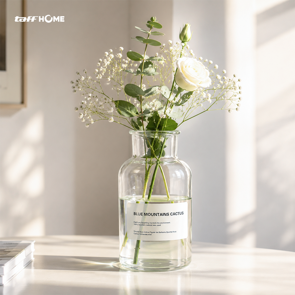 Gambar produk TaffHOME Vas Bunga Botol Kaca Aesthetic Bottle Vase Flower Pot 500ml - EN549 - 2