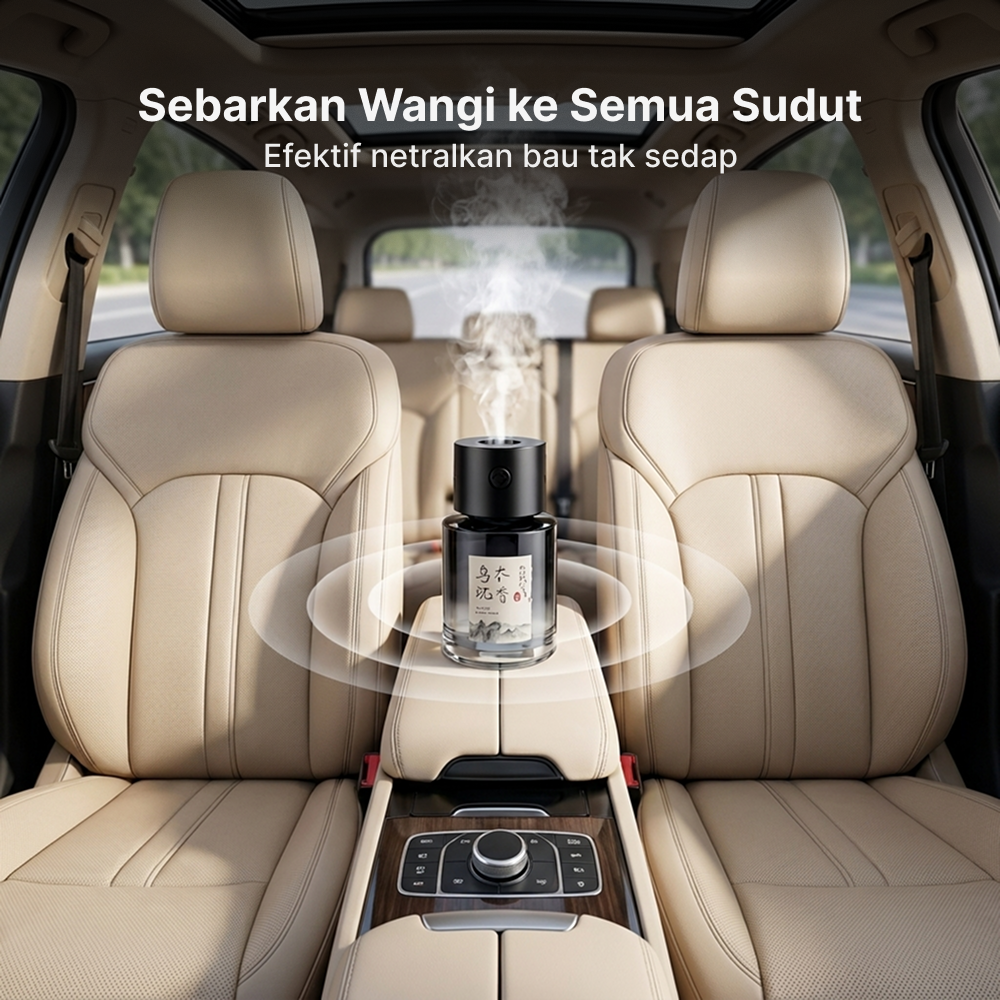 Gambar produk ELYSIAN Parfum Mobil Otomatis 3 Mode 200mAh Car Freshener 140ml Ebony Agarwood - CAS-02 - 2