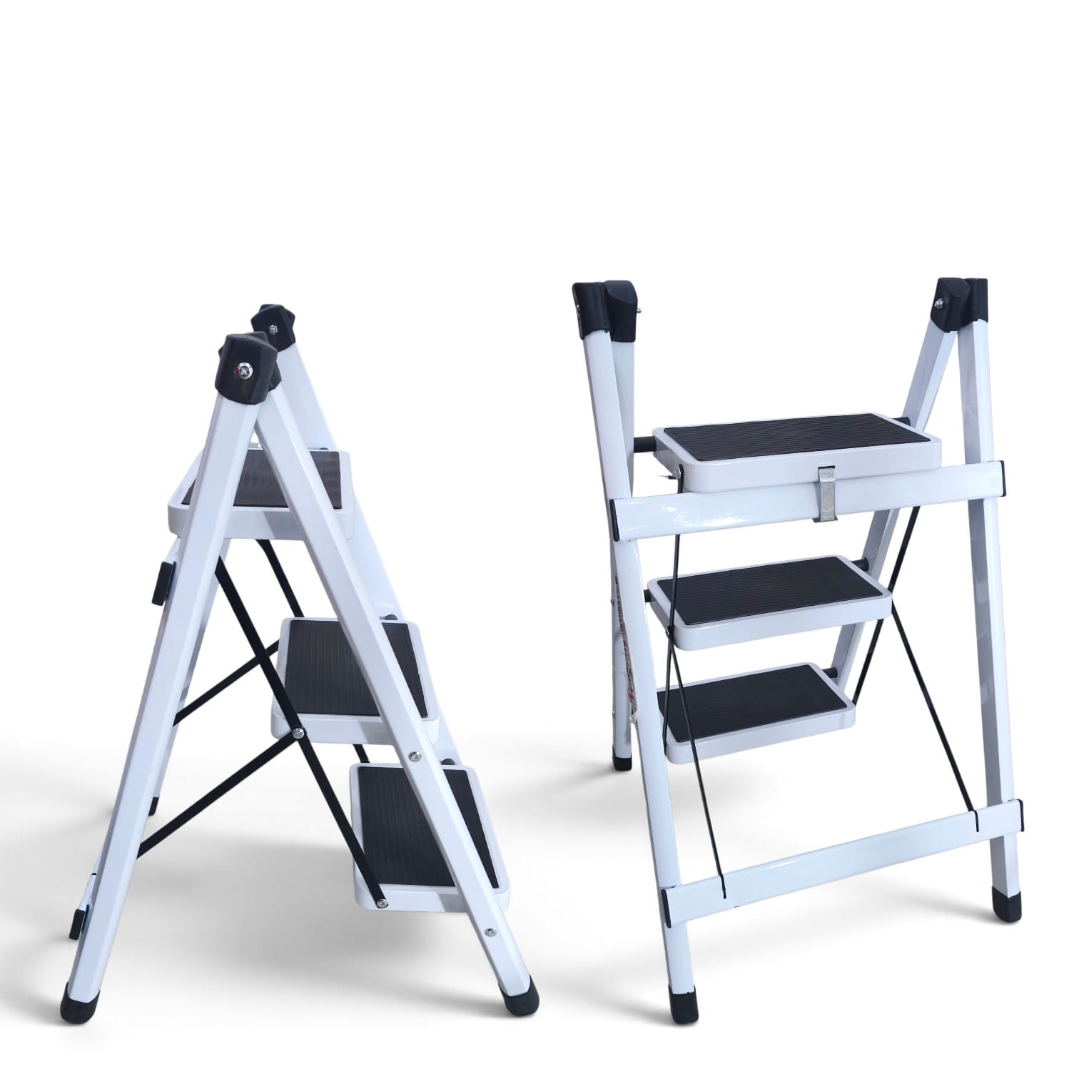 Gambar produk Clu Tangga Lipat Rumah Multifungsi Kitchen Carbon Steel 3 Tingkat - HB120 - 7