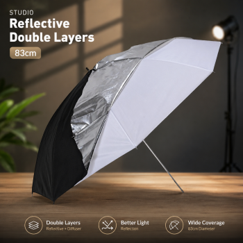 Gambar produk Payung Studio Reflective Photography Umbrella Double Layers 83cm