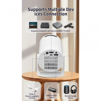 Gambar produk Rotundity Proyektor Mini Portable Android 11 WiFi 480P 150 ANSI - HY200 - 6
