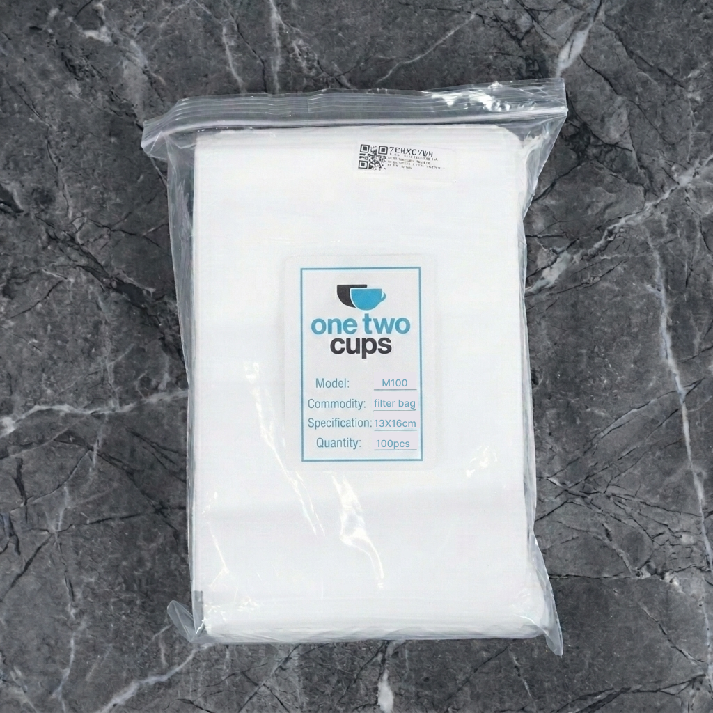 Gambar produk One Two Cups Kantong Teh Celup Kain Saringan Tea Bag Disposable 100PCS 13x18cm - M100 - Kemasan