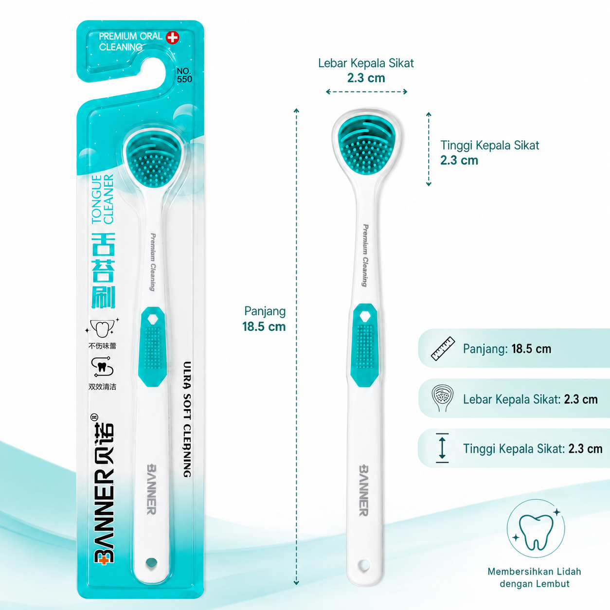 Gambar produk BANNER Pembersih Lidah Lembut Tongue Scrapper Arc Design - 550 - 5