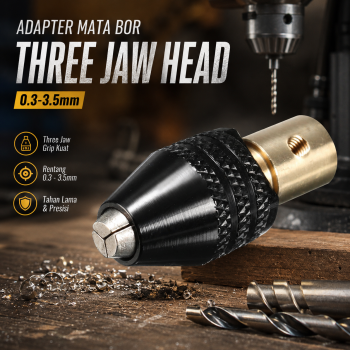 Xzante Adapter Mata Bor Drill Chuck Extension Three Jaw Head 0.3-3.5mm - 503803