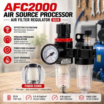 Gene Air Filter Regulator Pneumatic Saringan Kompresor Angin G1/4 - AFC-2000