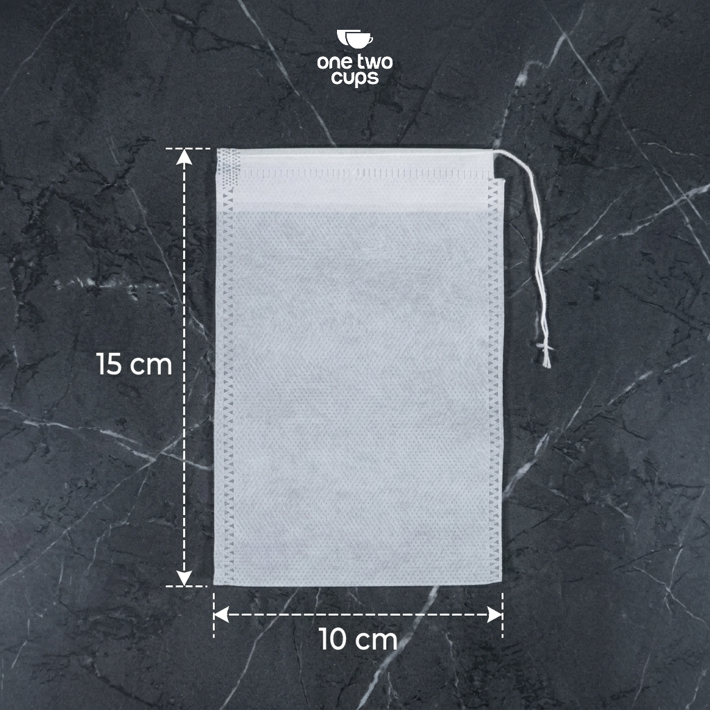 Gambar produk One Two Cups Kantong Teh Celup Kain Saringan Tea Bag Disposable 100PCS 10x15cm - M100 - 8
