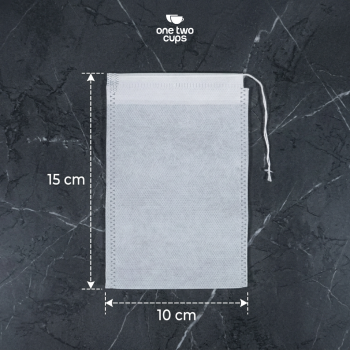 Gambar produk One Two Cups Kantong Teh Celup Kain Saringan Tea Bag Disposable 100PCS 10x15cm - M100 - 8