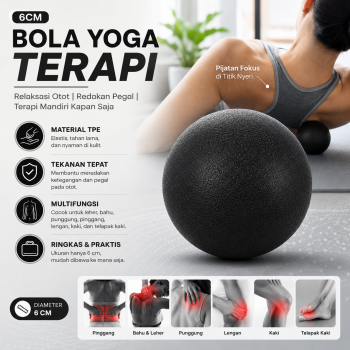 Gambar produk ZOP Yoga Ball Fitness Bola Pijat Terapi Massage Fascia Therapy TPE 6cm - HA688