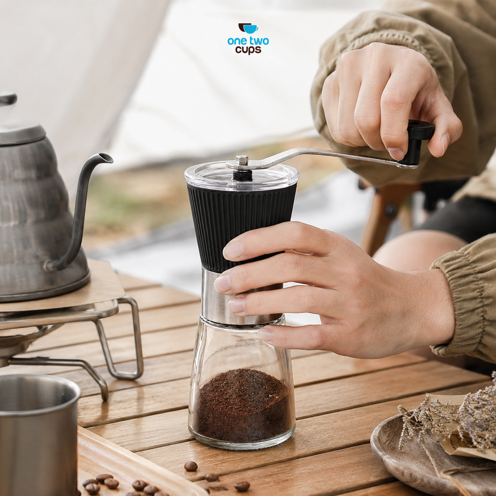 Gambar produk One Two Cups Alat Penggiling Kopi Manual Coffee Grinder 160ml - CF012 - 7