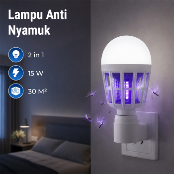 Gambar produk Lampu LED UV Anti Nyamuk Mosquito Bug Zapper Bulb 15W E27 Cool White - YC1350