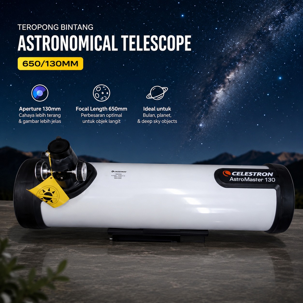 Gambar produk CELESTRON Teropong Bintang Astronomical Telescope 650/130mm - 130EQ - 2