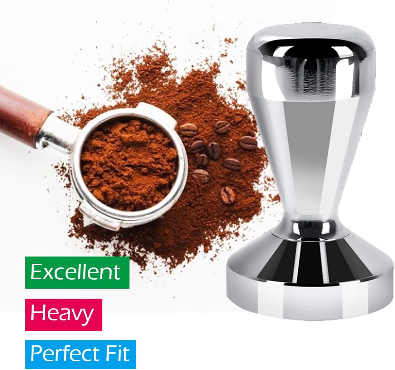 One Two Cups Tamper Kopi Espresso Flat Base Stainless Steel 51mm - FEN58 Gambar produk One Two Cups Tamper Kopi Espresso Flat Base Stainless Steel 51mm - FEN58 - 1