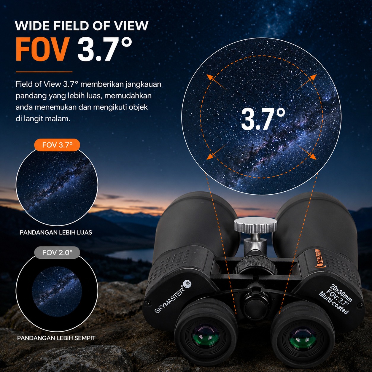 Gambar produk CELESTRON SkyMaster Teropong Binokular Telescope Outdoor 20x80mm - 71018 - 4