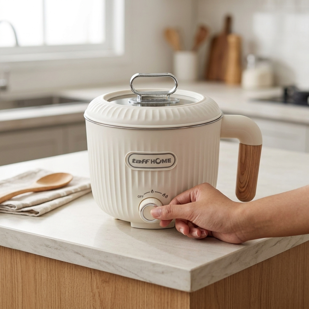 Gambar produk TaffHOME Panci Listrik Multifungsi Electric Pan NonStick 2L 600W - JKS20 - 5