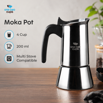 One Two Cups Moka Pot Teko Kopi Espresso Coffee Maker Stovetop - Z70