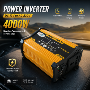 Gambar produk MNSS Power Inverter Mobil Modified Sine Wave DC 12V to AC 220V 4000W - Q4000