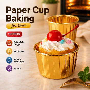 Hoaden Paper Cup Baking Oven Oil Proof Food Grade 6.8x3.9x5cm 50 PCS - OXT-25