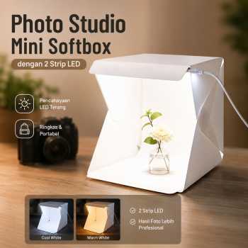 Gambar produk Photo Studio Mini Softbox Photo Box dengan Lampu 2 Strip LED