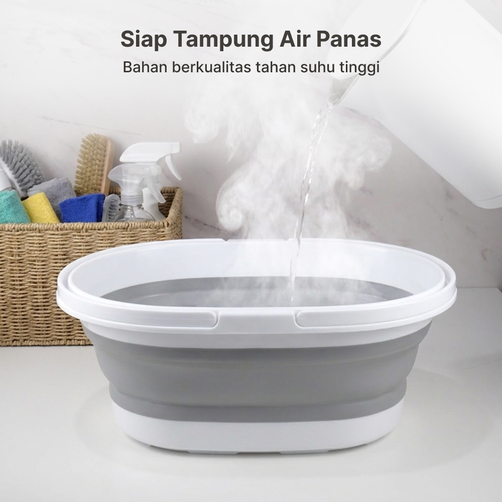 Gambar produk LAZEWING Baskom Ember Lipat Laundry Water Bucket Foldable 11L - B244 - 2