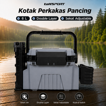 TaffSPORT Kotak Perkakas Pancing Fishing Tackle Box with Rod Holder - JF-30