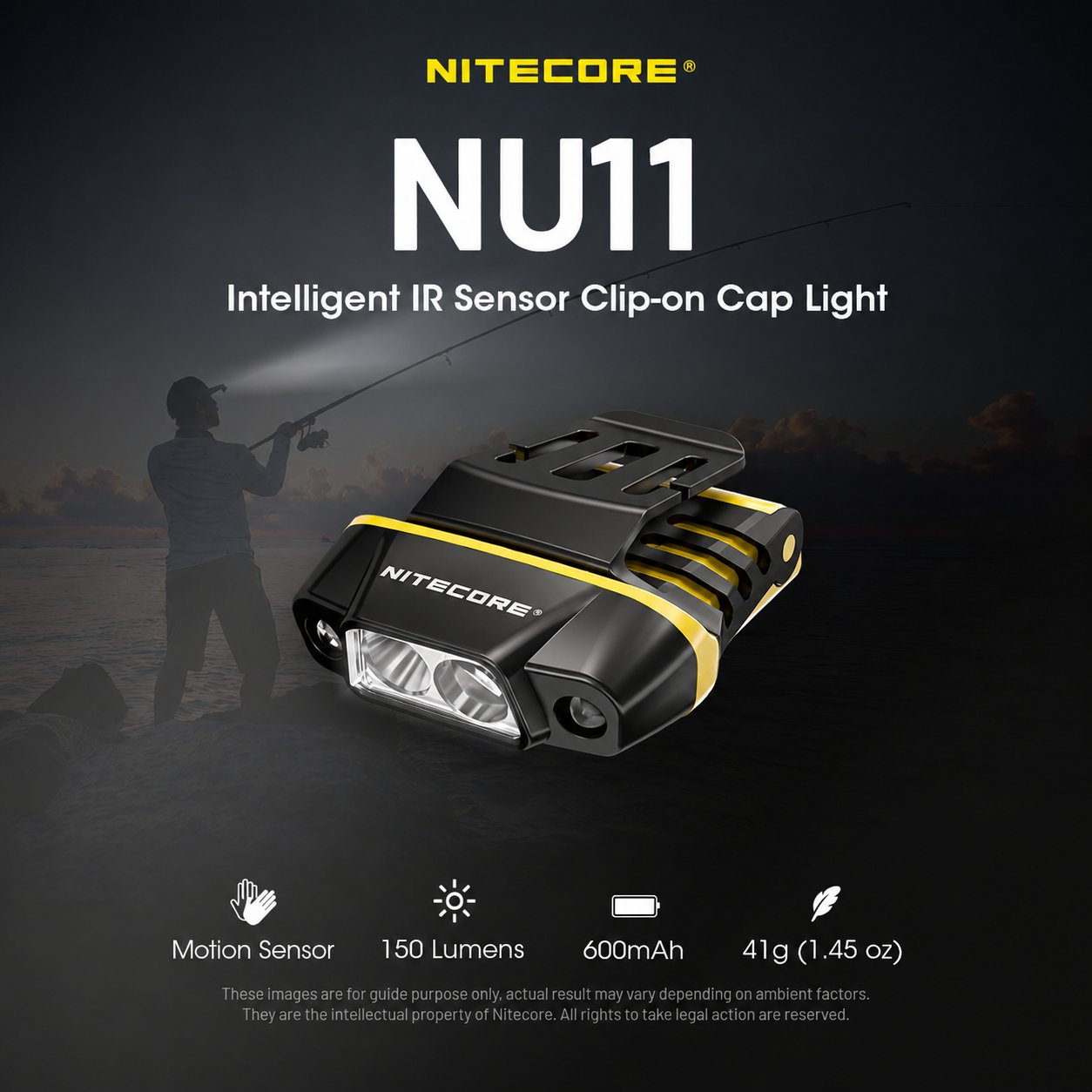 Gambar produk NITECORE Senter Kepala Headlamp LED Motion Sensor IPX5 150 Lumens - NU11 - Utama