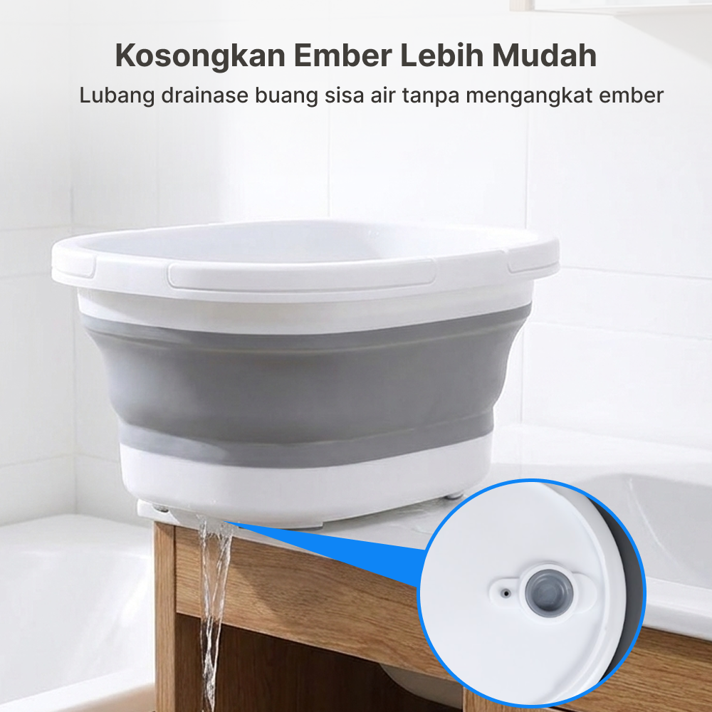 Gambar produk LAZEWING Baskom Ember Lipat Laundry Water Bucket Foldable 11L - B244 - 3