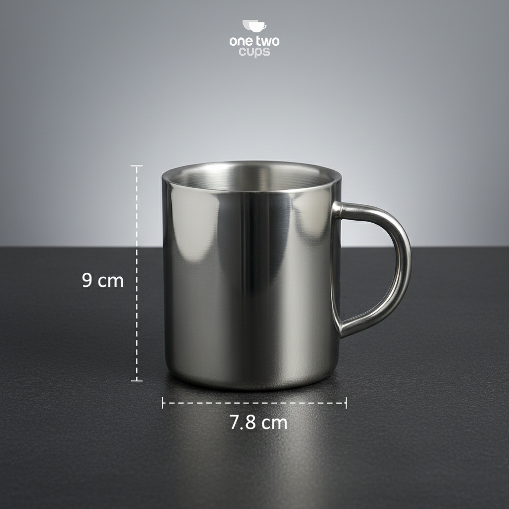 Gambar produk One Two Cups Cangkir Kopi Stainless Tahan Panas Double Wall 283ml - MG031 - 8