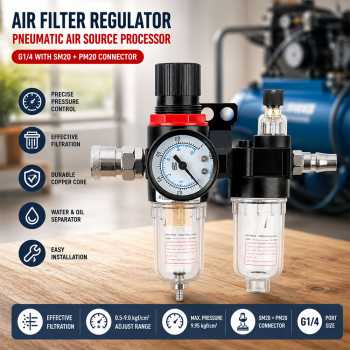 Gambar produk Ge Air Filter Regulator Pneumatic Kompresor G1/4 Konektor SM PM20 - AFC-2000 - Utama