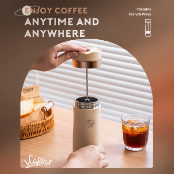 iCafilas French Press Portable Coffee Maker 2in1 Tumbler 320ml - FA2316