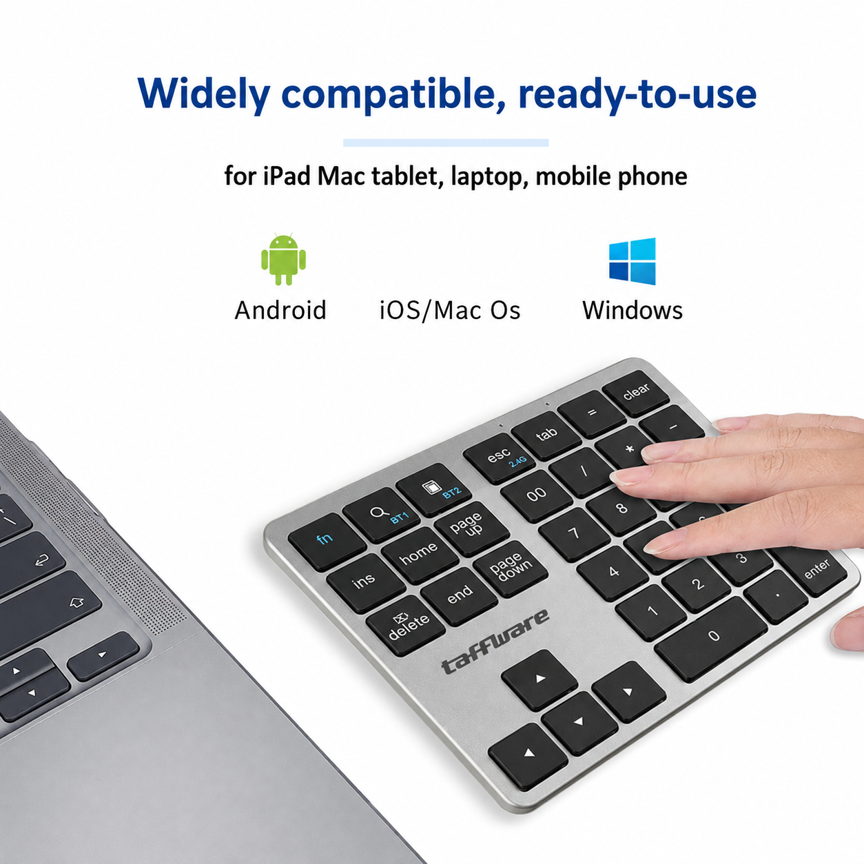 Gambar produk TaffGEAR Keyboard Numeric Numpad Wireless Bluetooth 2.4GHz Silent - K35 - 6