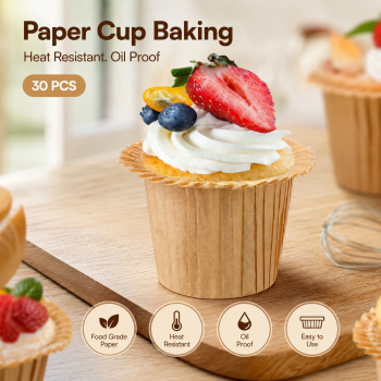 JOIHOT Paper Cup Baking Oven Oil Proof Food Grade 4.5x5cm 30 PCS - OXT-30