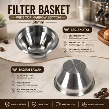 Gambar produk ZIKRUS Filter Basket Portafilter Wide Top Narrow Bottom 58mm - DWL-100 - 1