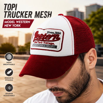 Gambar produk FLB Topi Trucker Jaring Western New York Vintage Mesh Cap - F207