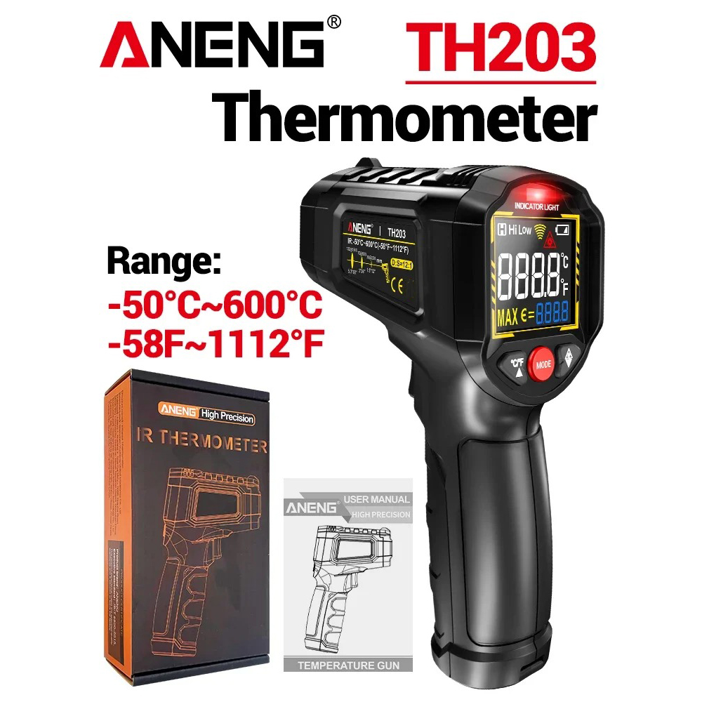Gambar produk ANENG Thermometer Infrared Laser Industrial Thermogun LCD Display - TH203 - 7