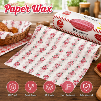 KEMORELA Kertas Roti Baking Paper Wax Food Grade Oil Proof 50 PCS - BP-10