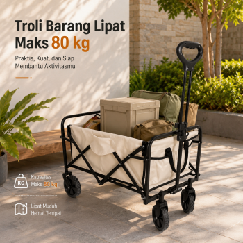 VILLVALD Troli Barang Lipat Camp Wagon Oxford Steel - CH-30