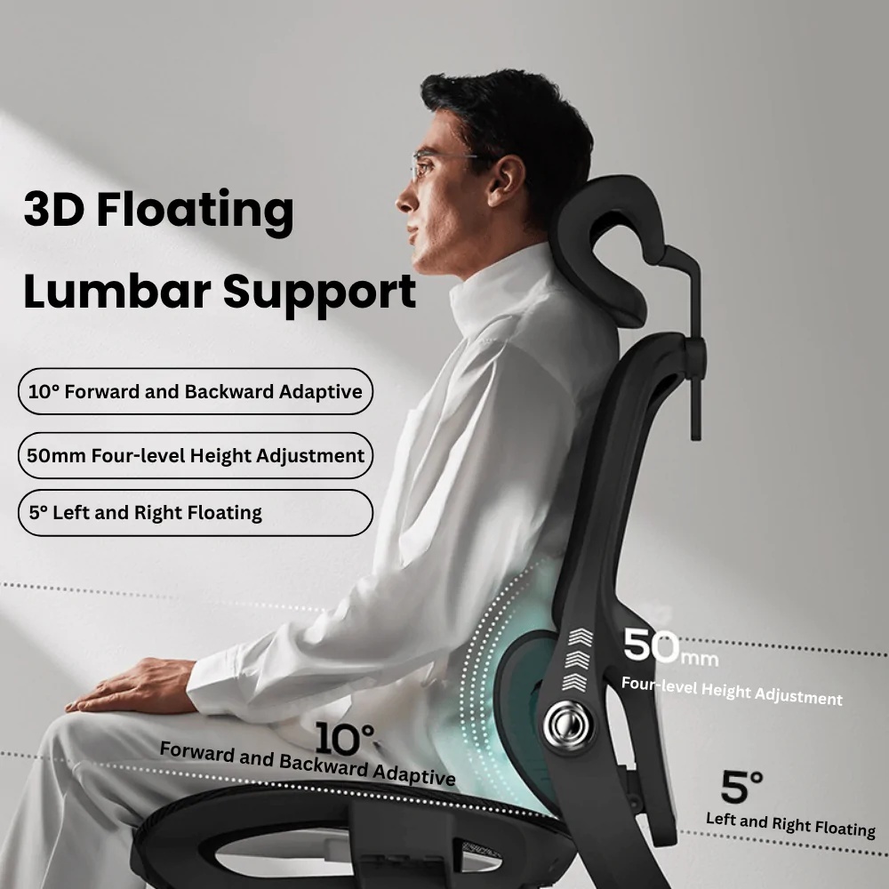 Gambar produk HBADA Kursi Kantor Office Chair 3D Lumbar 6 Way Magic Armrest - E216BGD - 4