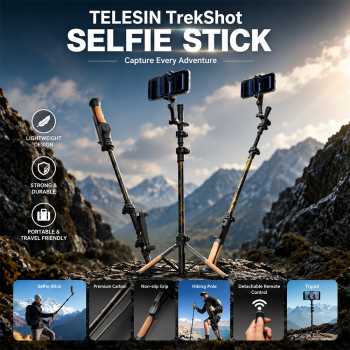 Gambar produk TELESIN Tongkat Hiking Tripod Monopod 3in1 Trekking Pole Carbon 148cm - P1-CSS-05