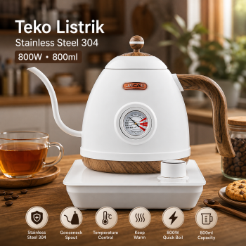 Gambar produk JACAL Teko Listrik Kopi Pemanas Air Temperature Control 800W 800ml - E18-6B