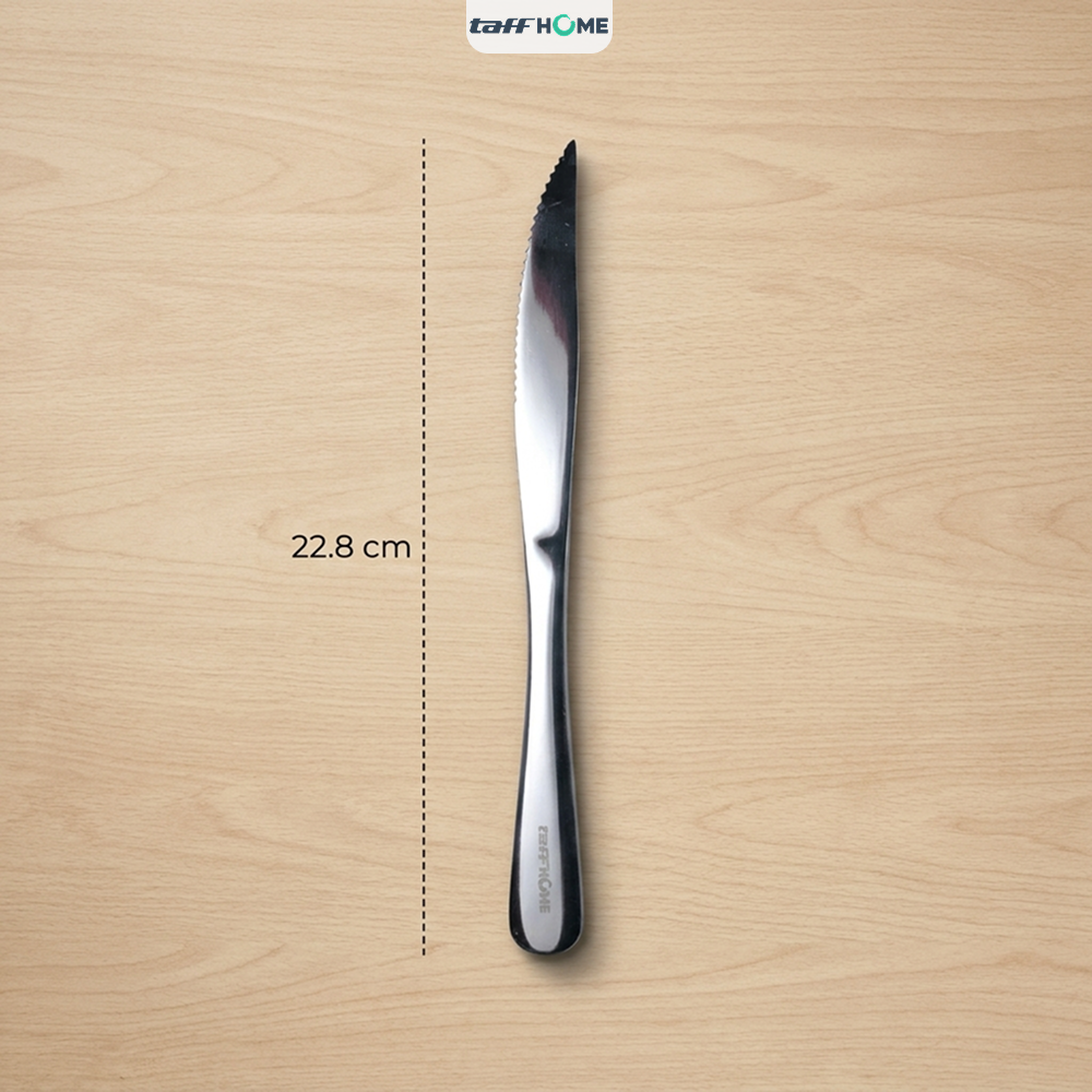 Gambar produk TaffHOME Pisau Makan Gerigi Stainless Steel 410 Dinner Knife 22.8x1.9cm - 410S - 8