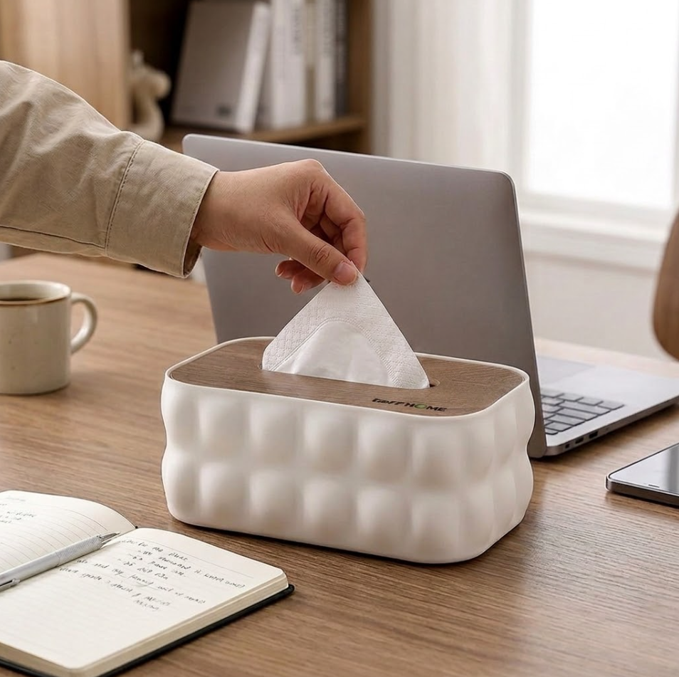 Gambar produk TaffHOME Kotak Tisu Kayu Multifungsi Wooden Tissue Box 22x14x9.1cm - ZJ80 - 3