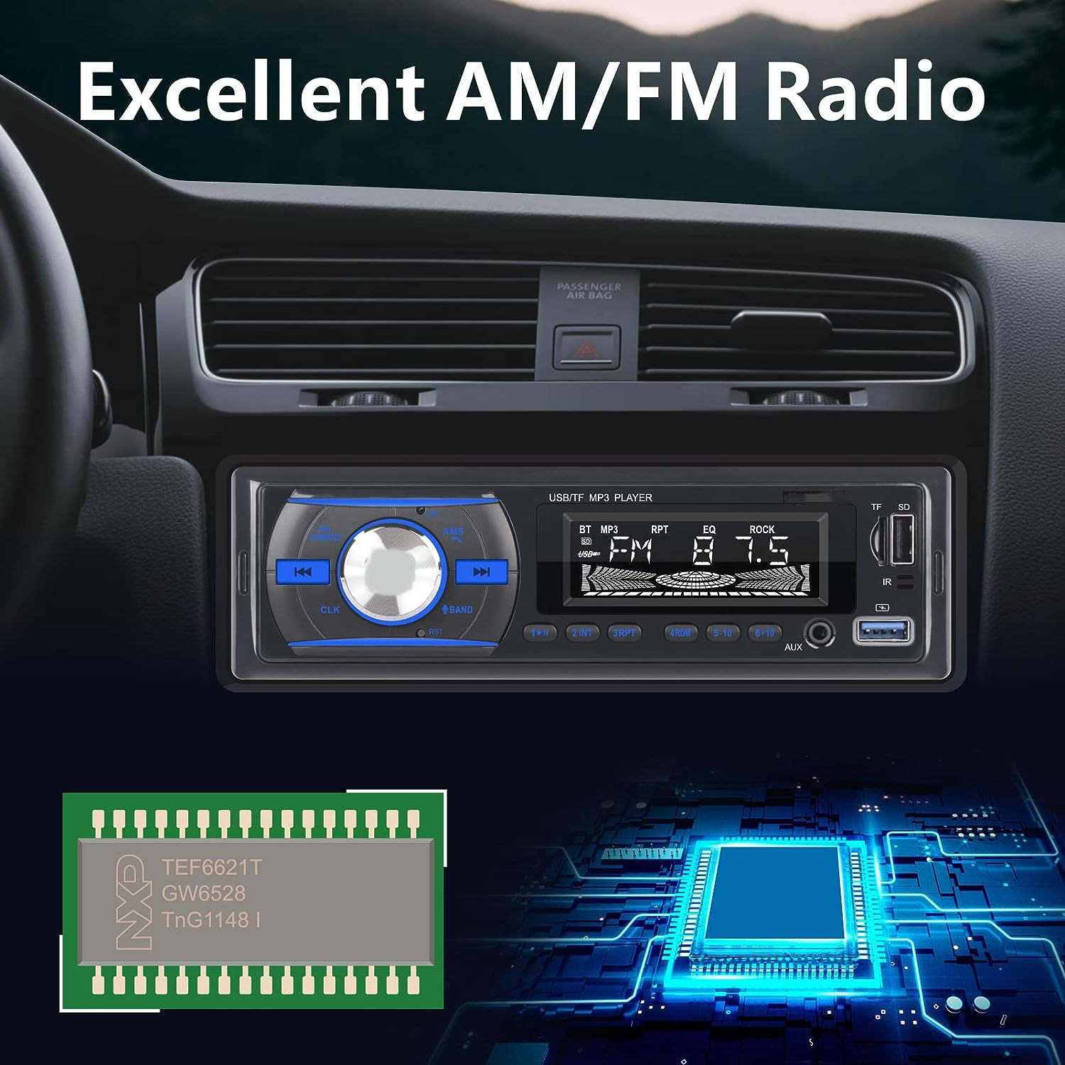 Gambar produk Taffware Tape Mobil Audio Bluetooth MP3 FM USB TF AUX 60W - 2219 - 4