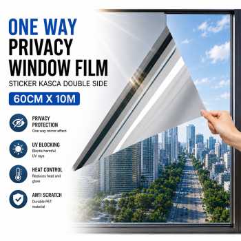 Viny Stiker Kaca Double Side Curtain Window Film One Way Privacy PET - AF10