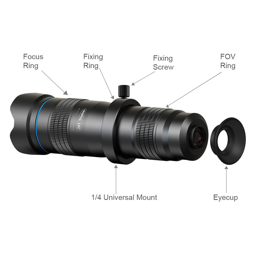 Gambar produk APEXEL Lensa Tele Smartphone Monocular Telephoto 28X HD - APL-JS28X - 4