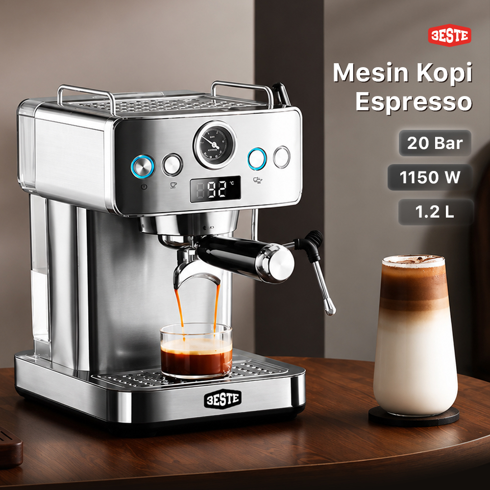 Gambar produk Trieste Mesin Kopi Espresso Coffee Maker Frothing 20 Bar 1.2L 1150 W - CM-601G - Utama