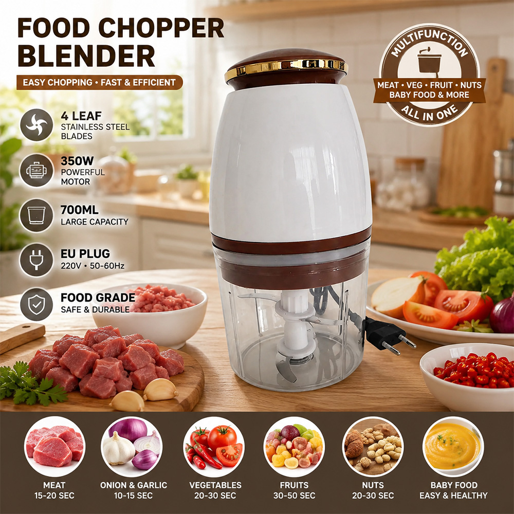 Milag Food Chopper Blender Penggiling Bumbu Electric 4 Leaf 350W - Fp-300 Gambar produk Milag Food Chopper Blender Penggiling Bumbu Electric 4 Leaf 350W - Fp-300 - Utama