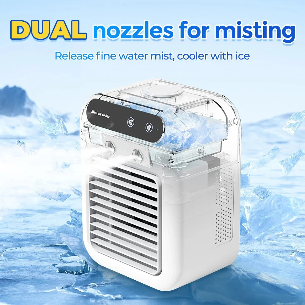 Bnf Kipas Angin Cooler Mini Fan Air Humidifier 25W 1800mAh 500ml - L7 Gambar produk Bnf Kipas Angin Cooler Mini Fan Air Humidifier 25W 1800mAh 500ml - L7 - 6